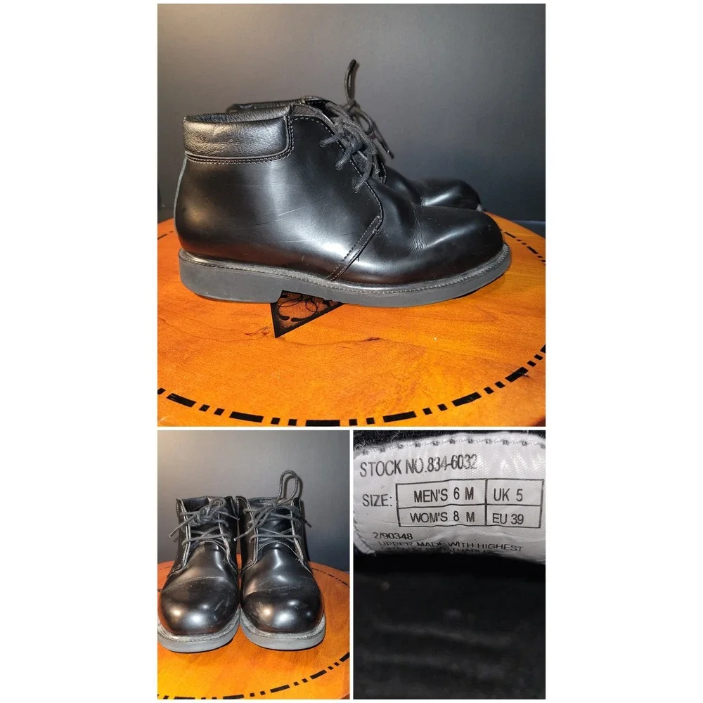 Thorogood Black Leather Chukka Boots Mens 6 Womens‎ 8 Uniform Shoes 834-6032